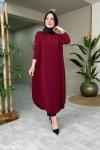 Uzun Basic Tunik Bordo