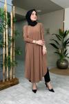 Uzun Basic Tunik Camel